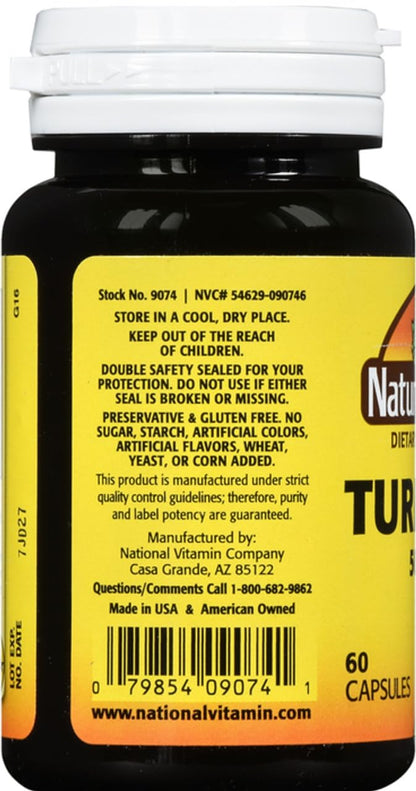 Nature's Blend Turmeric 500mg - 60 Capsules (Pack of 2) | Gluten-Free