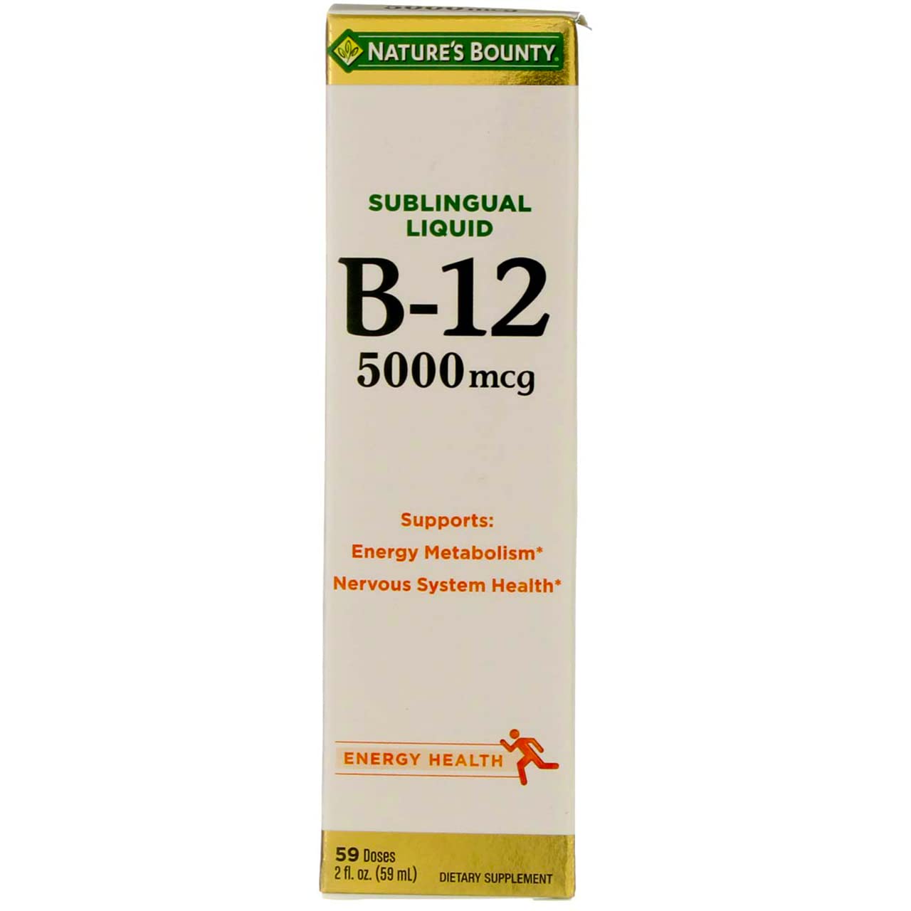 Nature's Bounty B-12 5000 mcg Sublingual Liquid – Energy & Nervous System Support, 4-Pack