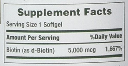Nature's Bounty Biotin 5000 mcg — 60 Quick Dissolve Tablets (Pack of 2)