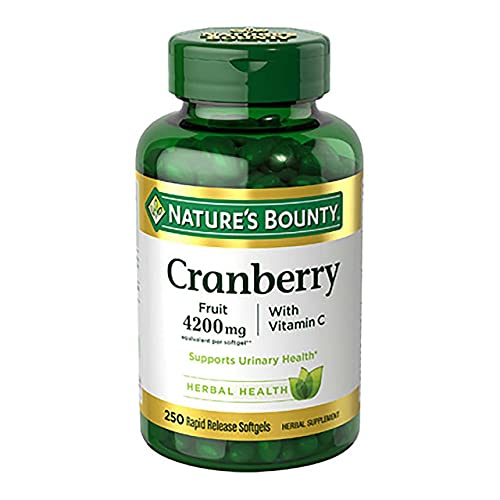Nature's Bounty Cranberry with Vitamin C 4200 mg – 250 Softgels (Pack of 3)