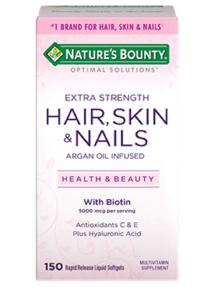 Nature's Bounty Extra Strength Hair Skin Nails, 150 Count, Pack of 3