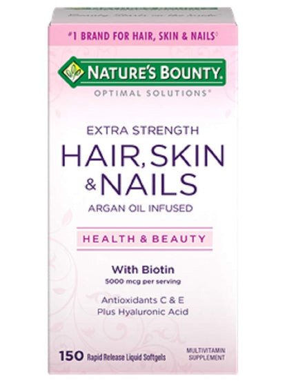 Nature's Bounty Extra Strength Hair Skin Nails, 150 Count, Pack of 3