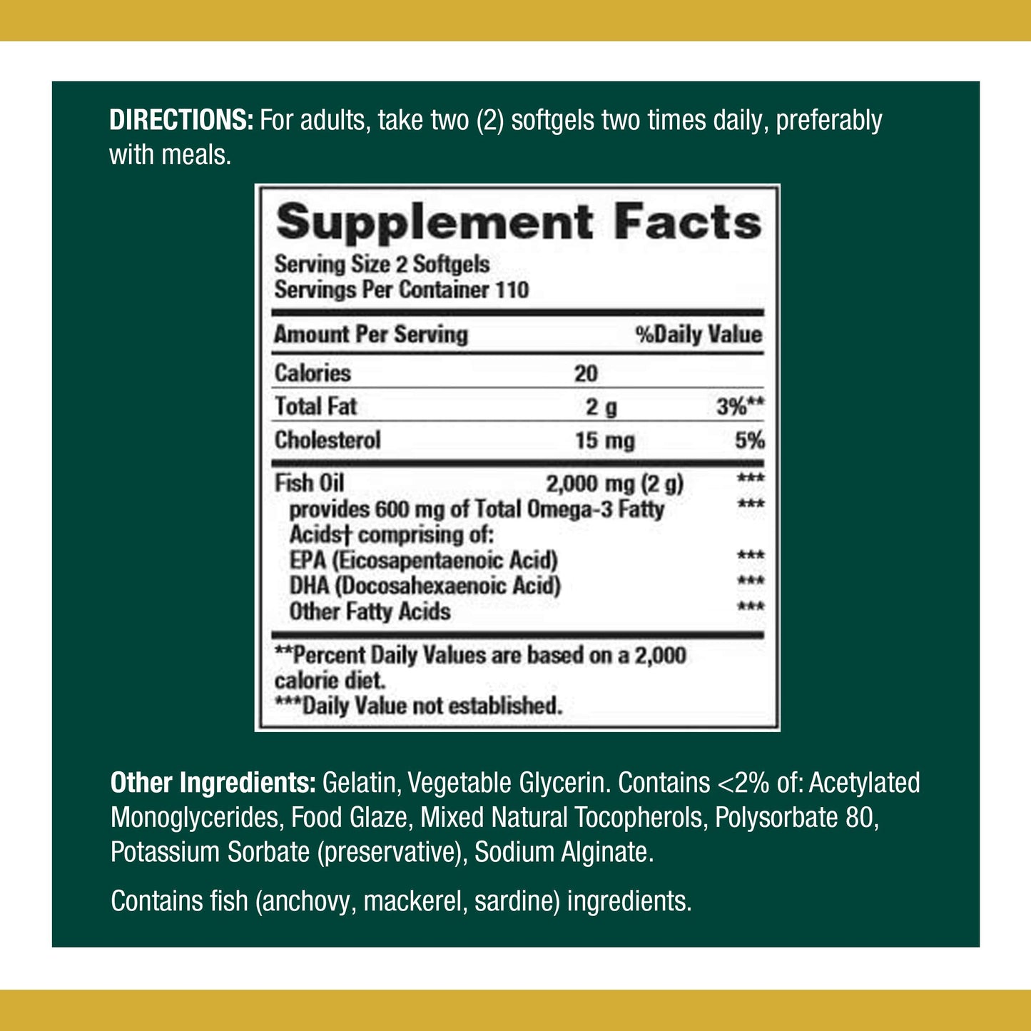 Nature's Bounty Fish Oil 1000 mg Coated Softgels | 220 Count | Omega-3 EPA/DHA for Heart Health
