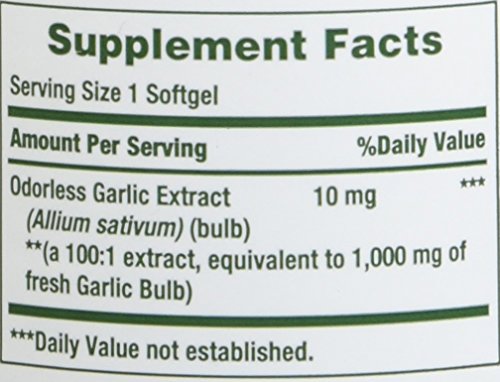 Nature's Bounty Garlic Extract 1000 mg | 100 Rapid Release Softgels (Pack 4)