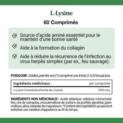 Nature's Bounty L-Lysine 1000 mg - 60 Tablets