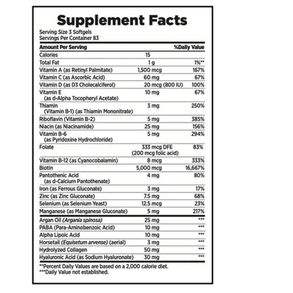 Nature's Bounty Hair Skin & Nails 5000 mcg Biotin - 250 Coated Tablets Extra Strength