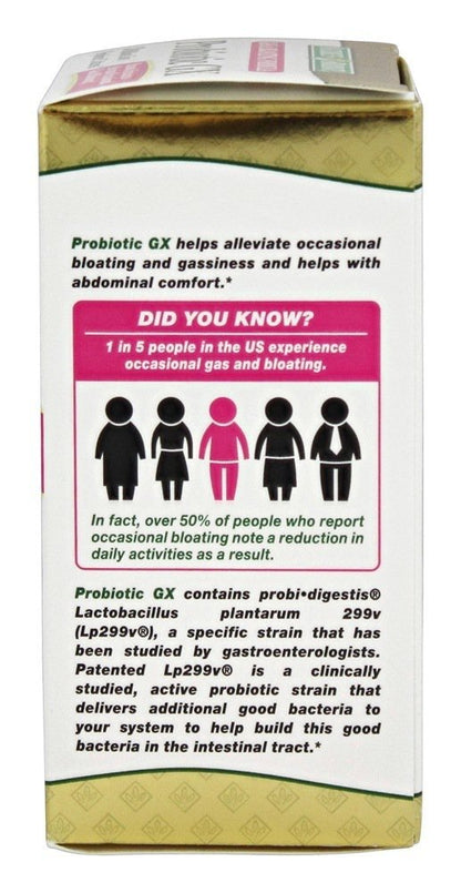 Nature's Bounty Probiotic GX Gas & Bloating Formula - 4 Pack, 20 Billion Cultures