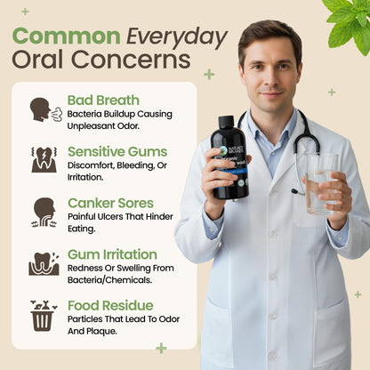 Nature's Brands Herbal Choice Mari Organic Mouth Wash - Peppermint, Tea Tree & Thyme Oils (8 oz)