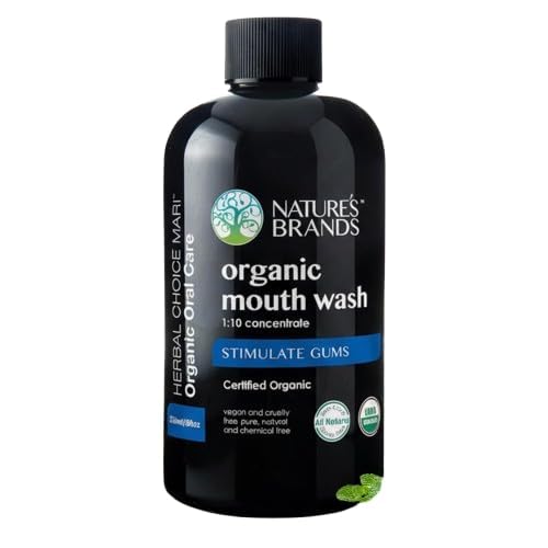 Nature's Brands Herbal Choice Mari Organic Mouth Wash - Peppermint, Tea Tree & Thyme Oils (8 oz)