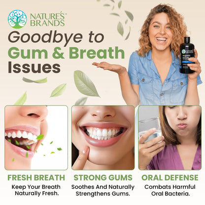 Nature's Brands Herbal Choice Mari Organic Mouth Wash - Peppermint, Tea Tree & Thyme Oils (8 oz)
