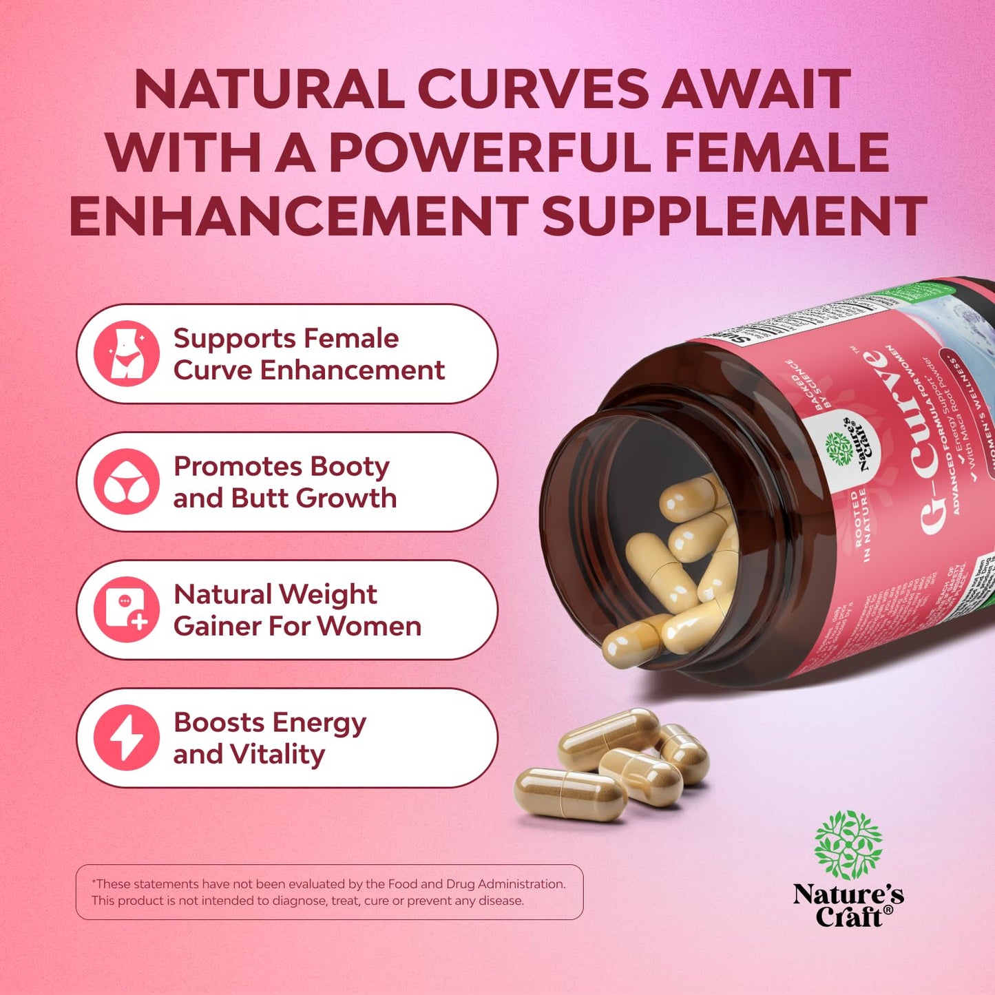 Natures Craft G Curve Horny Goat Weed for Women - Invigorating Feminine Blend