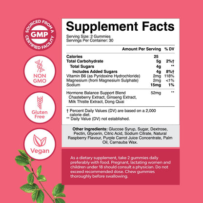 Natures Craft Hormone Balance Gummies for Women — PMS & Menopause Support (60 Chews)