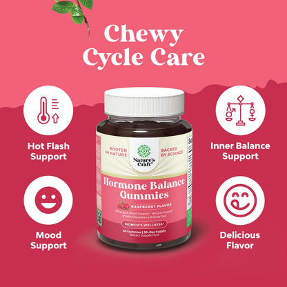 Natures Craft Hormone Balance Gummies for Women — PMS & Menopause Support (60 Chews)