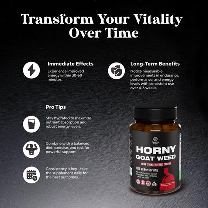 Natures Craft Horny Goat Weed for Men - Extra Strength 90 Capsules