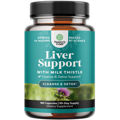 Natures Craft Liver Cleanse Detox & Repair 180 Capsules | Herbal Liver Support with Milk Thistle