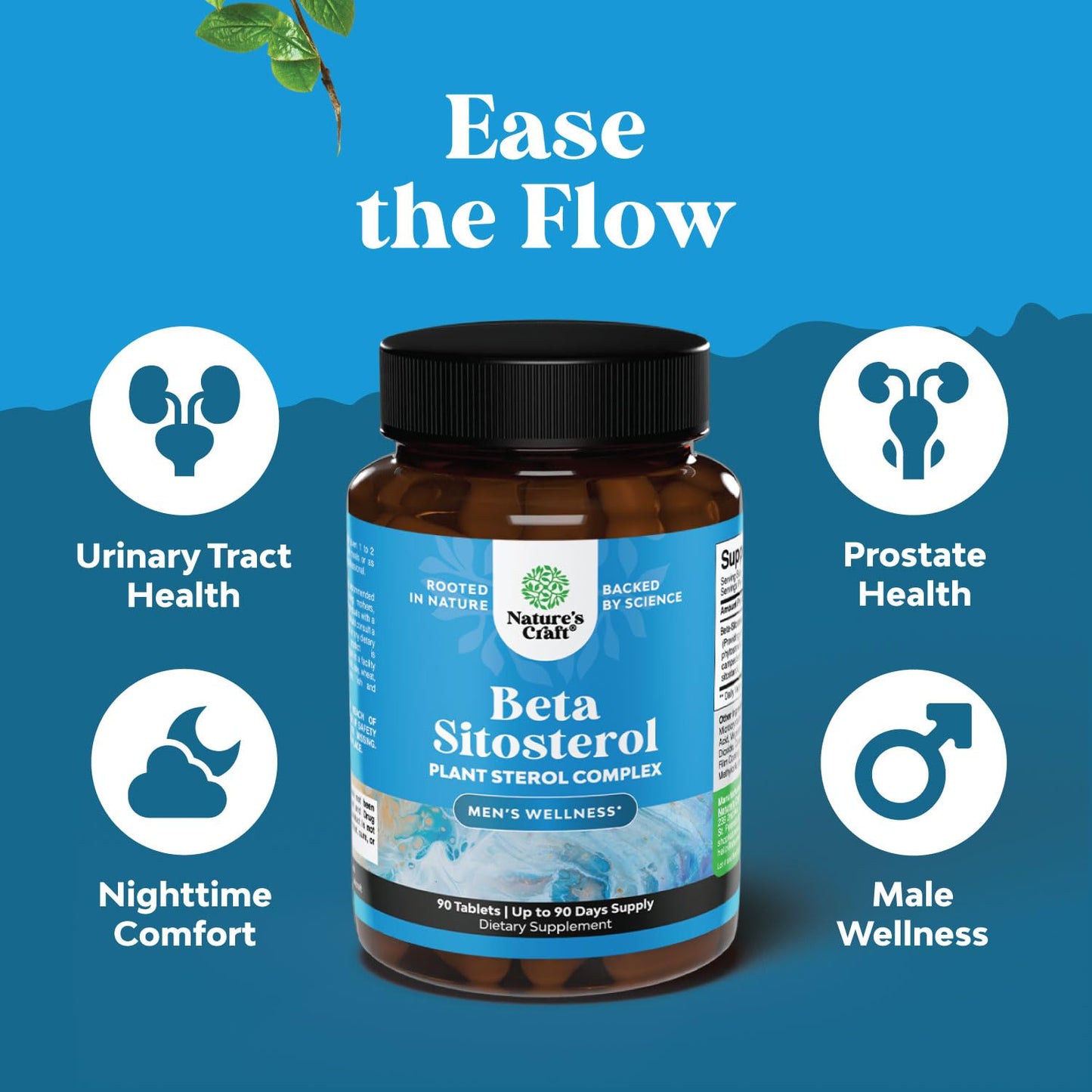 Natures Craft Plant Sterols Complex with Beta Sitosterol – Prostate Support, 500mg, 90 Tablets