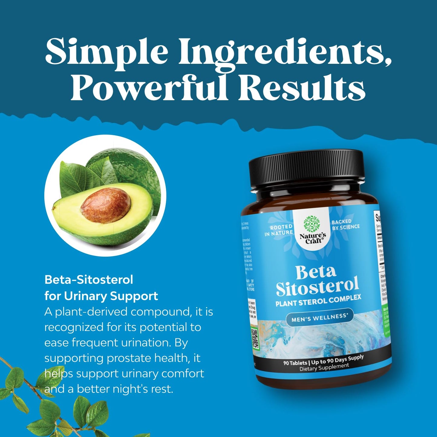 Natures Craft Plant Sterols Complex with Beta Sitosterol – Prostate Support, 500mg, 90 Tablets