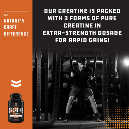 Natures Craft Tri-Phase Creatine Tablets – High Strength for Women & Men