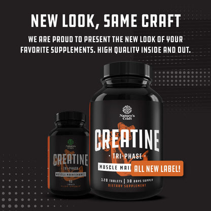 Natures Craft Tri-Phase Creatine Tablets – High Strength for Women & Men