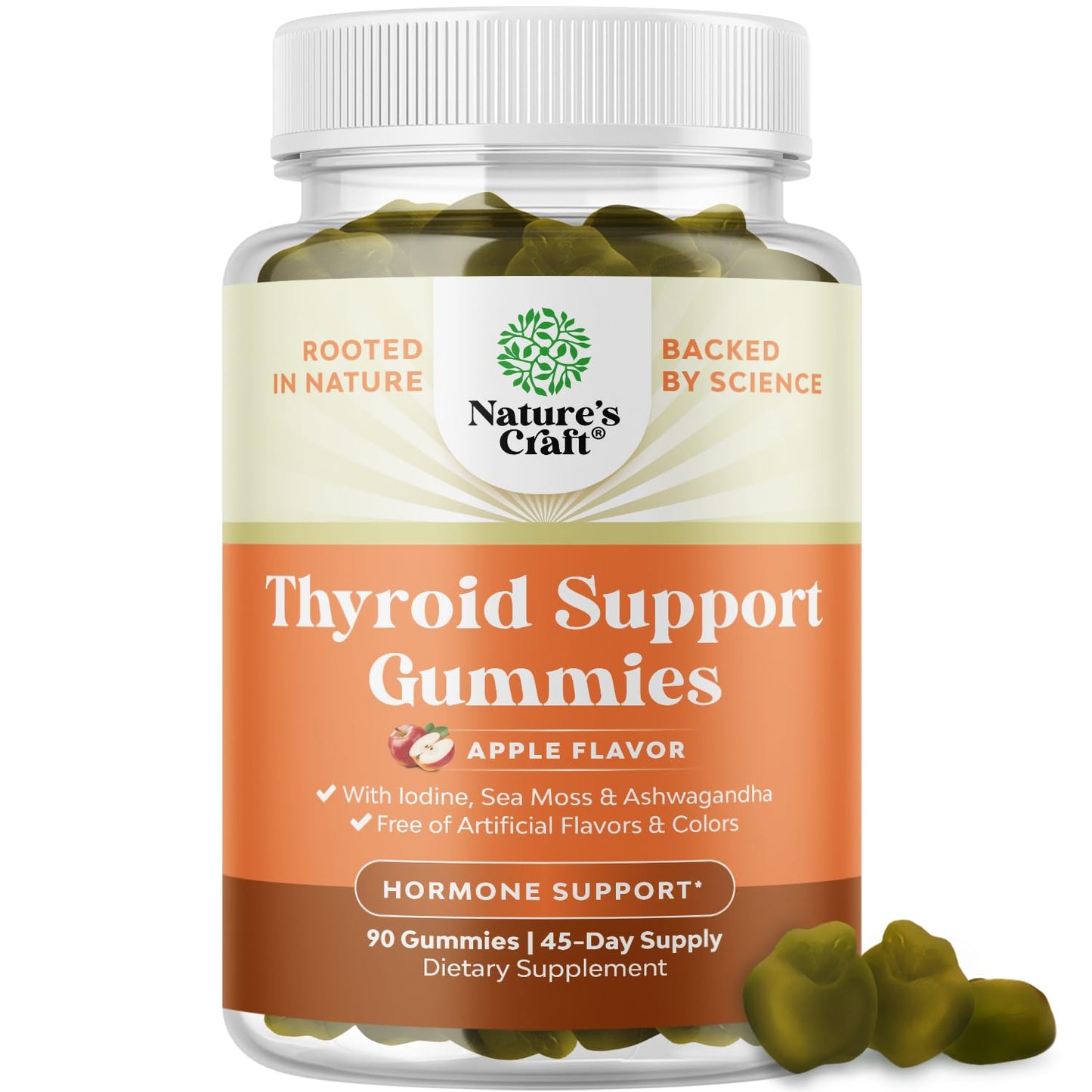 Natures Craft Vegan Thyroid Gummies with Sea Moss | Thyroid Support for Men & Women