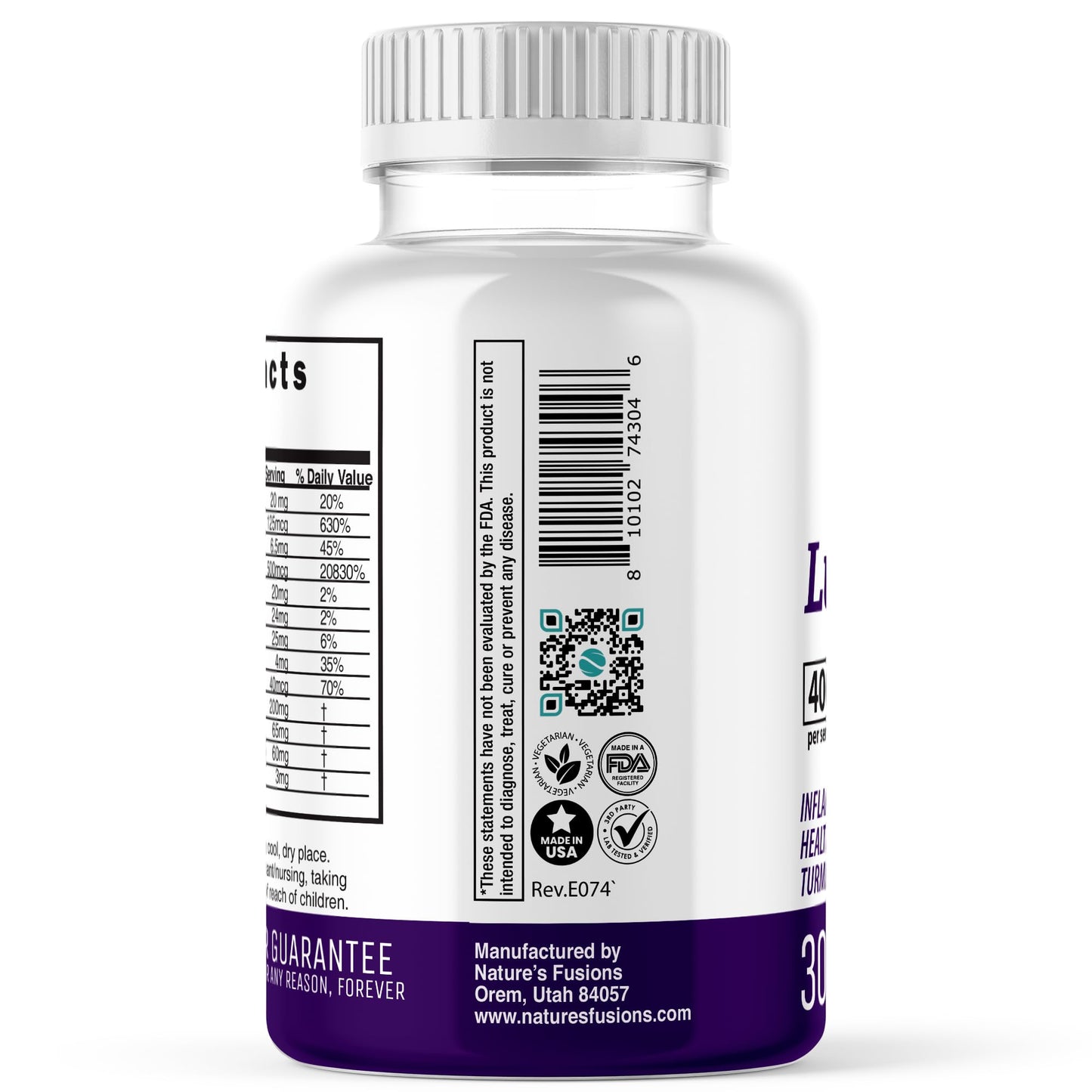 Nature's Fusions LupuEase Lupus Relief Multivitamin – 30 Day Supply with Omega-3 & Turmeric Curcumin