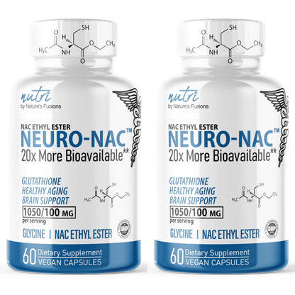 Nature's Fusions Neuro NAC with NACET – Pack of 2, 120 Capsules | 20x More Bioavailable NACET