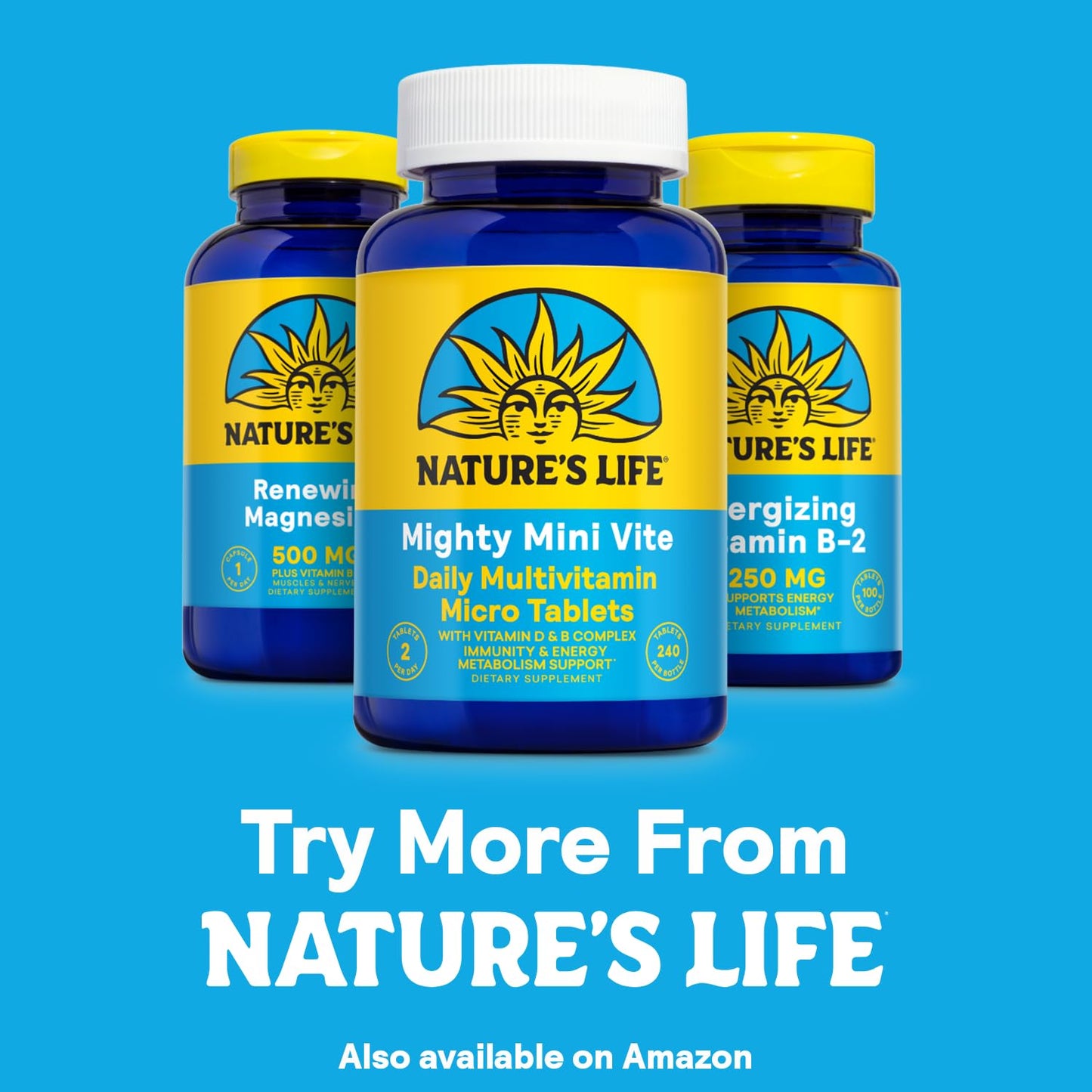 Nature's Life Magnesium 500 mg – 3-in-1 Citrate/Malate/Oxide + B-6 | 275 VegCaps
