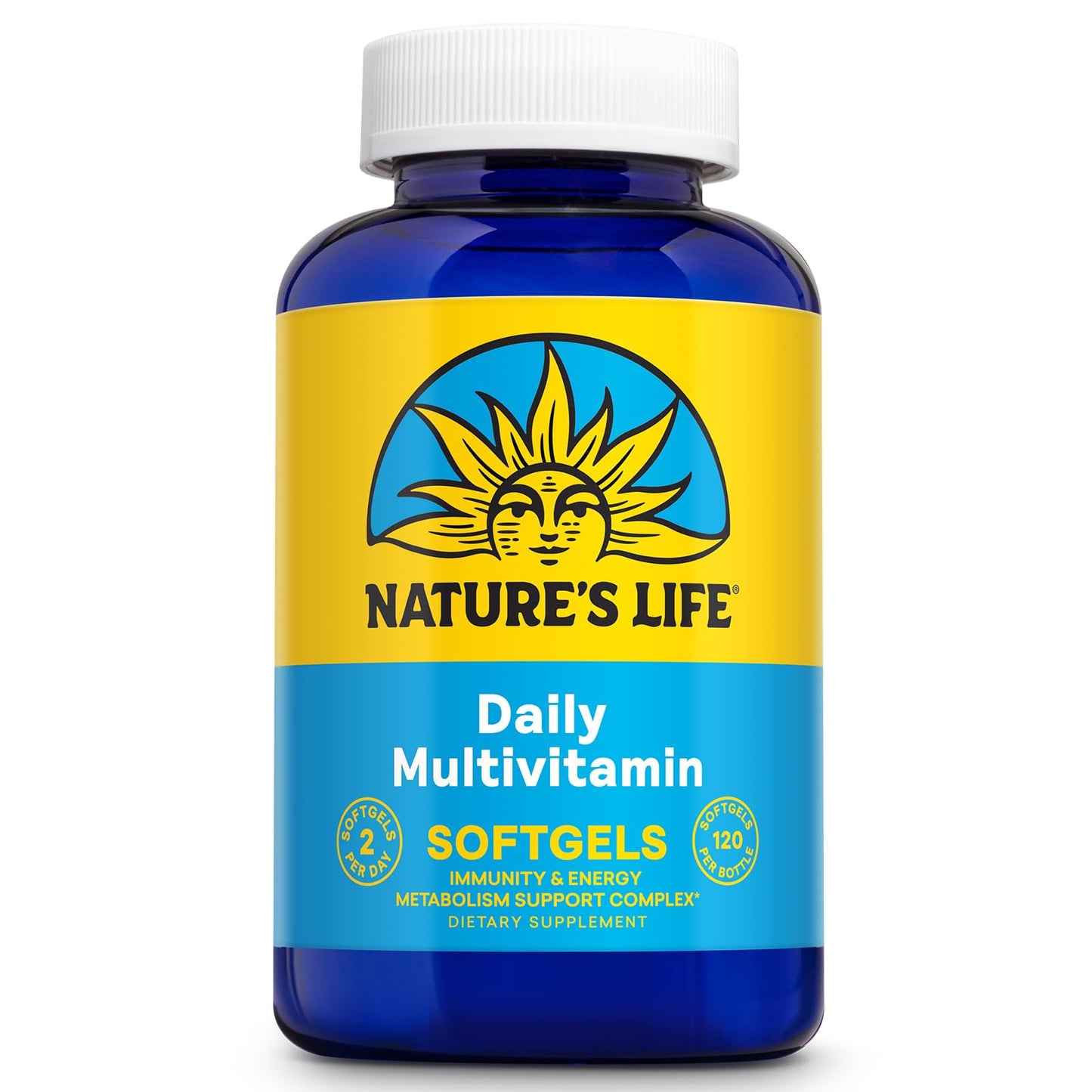 Nature's Life Daily Multivitamin for Men and Women - Iron Included | 60 Servings, 120 Softgels