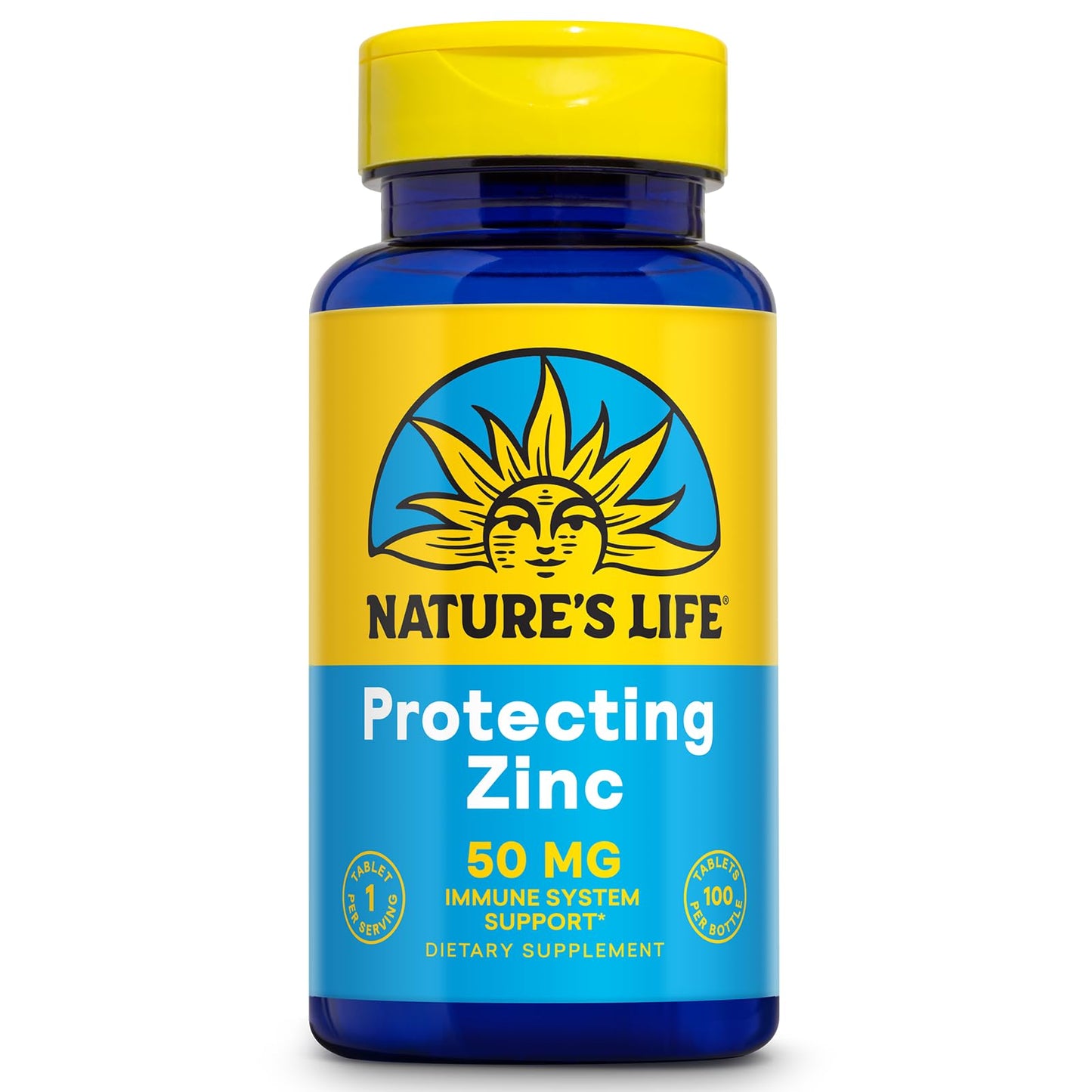 Nature's Life Protecting Zinc 50mg with Copper – Chelated Zinc for Immune Support, Bone & Heart Health