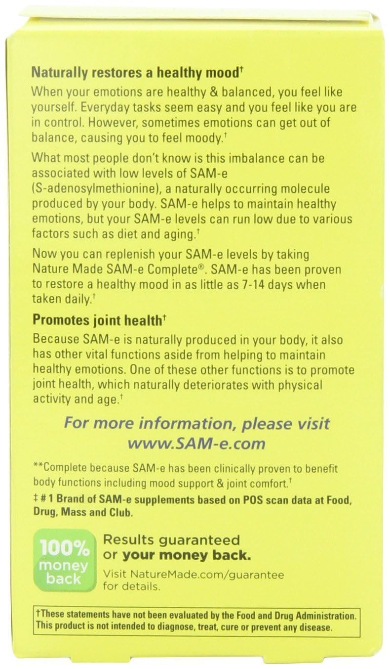 Nature's Made Sam-e Complete 400 mg 2-Pack – Mood & Joint Support