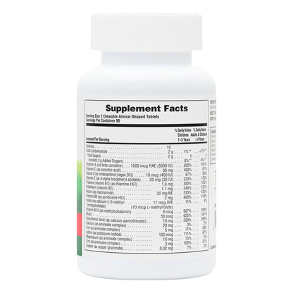 Nature's Plus Animal Parade Cherry Multivitamin for Kids – 180 Animal-Shaped Chewables, 90 Servings