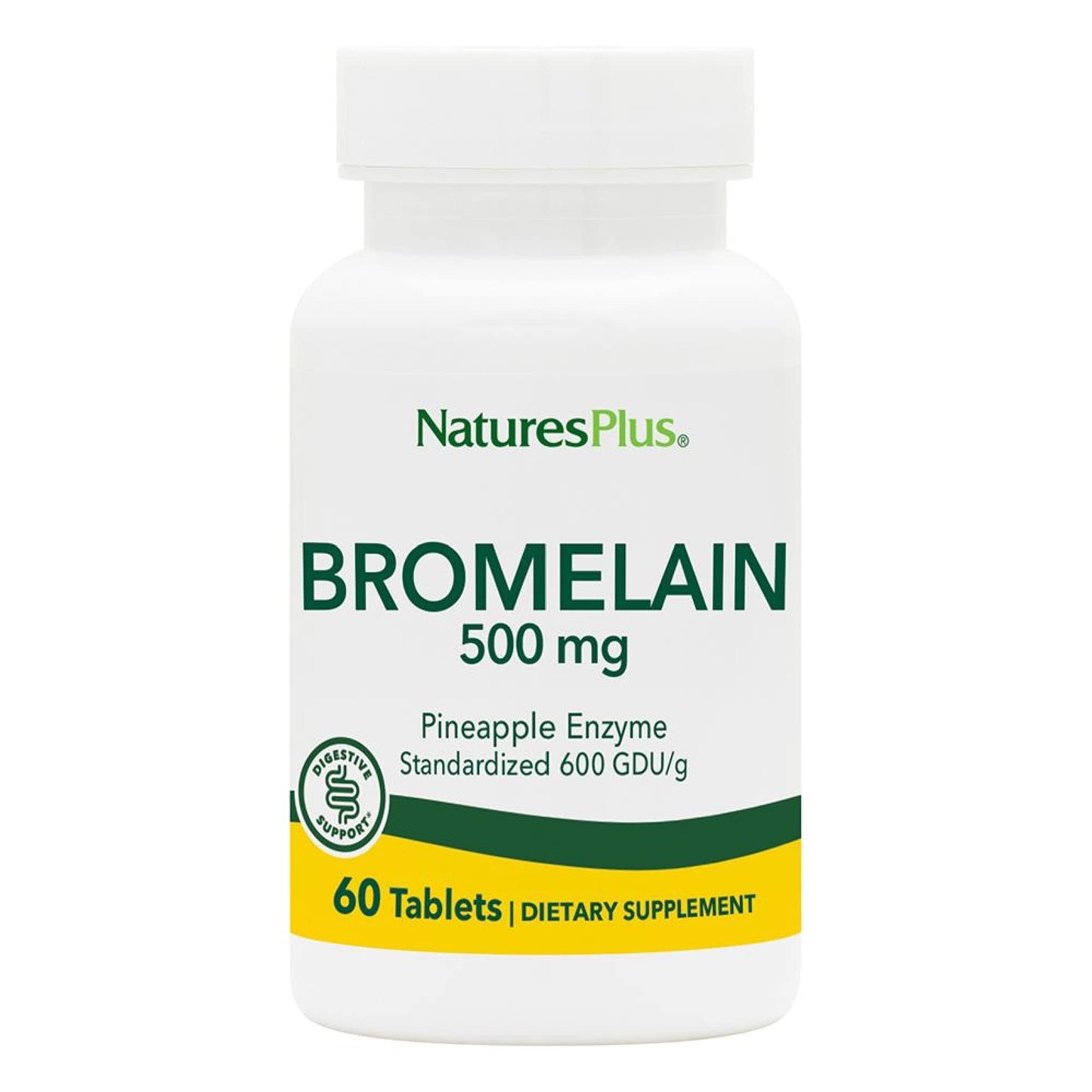 Natures Plus Bromelain 500 mg | Natural Proteolytic Supplement | 60 Vegetarian Tablets (60 Servings)