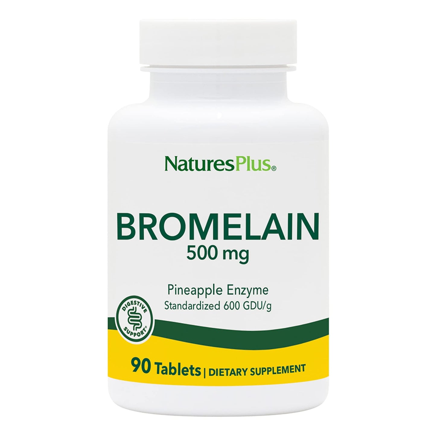 Natures Plus Bromelain 500 mg - 90 Vegetarian Tablets - Gluten-Free