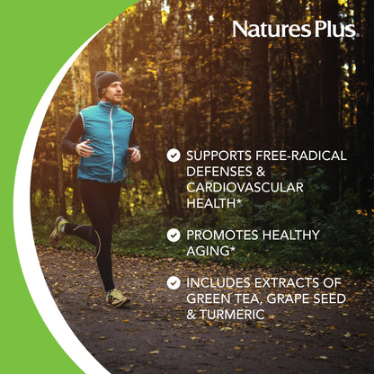 Natures Plus Herbal Actives Resveratrol, Extended Release - 125 mg | 60 Vegetarian Tablets - Gluten-Free