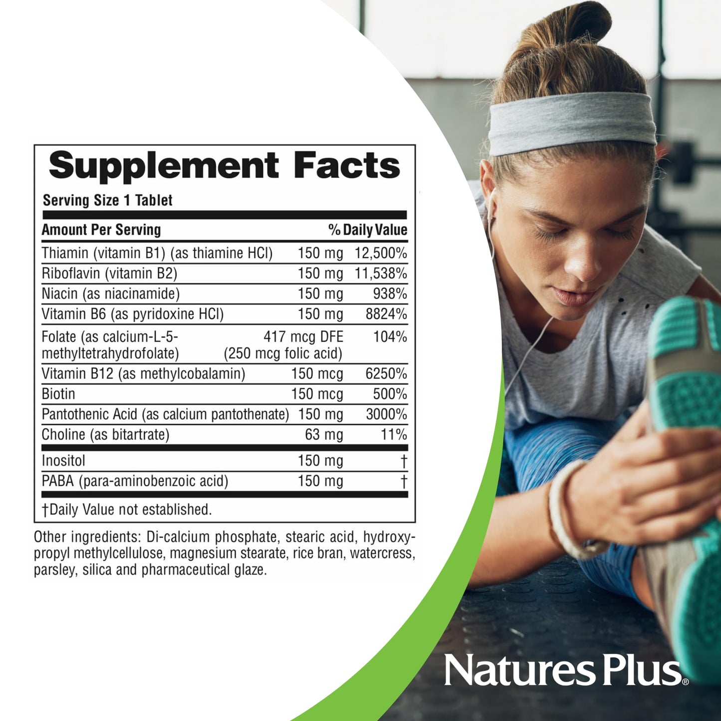 NaturesPlus Mega B-150 Complex | 90 Sustained-Release Vegetarian Tablets | Gluten Free B-Complex Vitamin Supplement