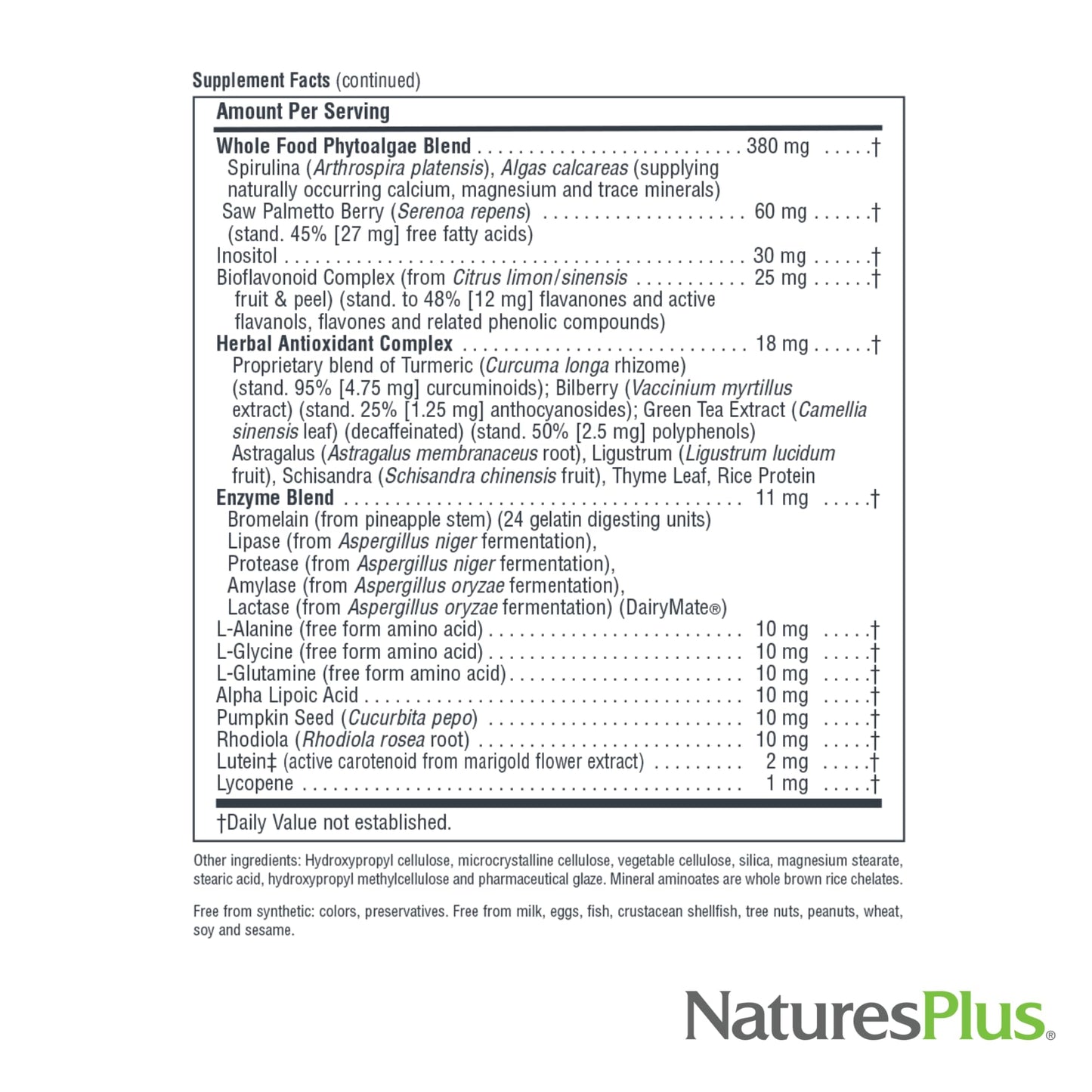 Natures Plus Source of Life Men Multivitamin - 60 Veg Tablets | Whole Food, Gluten Free