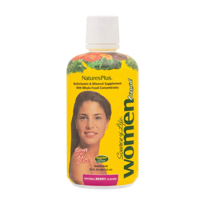 Natures Plus Source of Life Women Liquid Multivitamin – 30 fl oz | Natural Berry Flavor