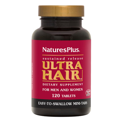 Natures Plus Ultra Hair - Sustained Release Mini Tablets (120 ct) - Hair Growth for Men & Women, Vegetarian & Gluten-Free