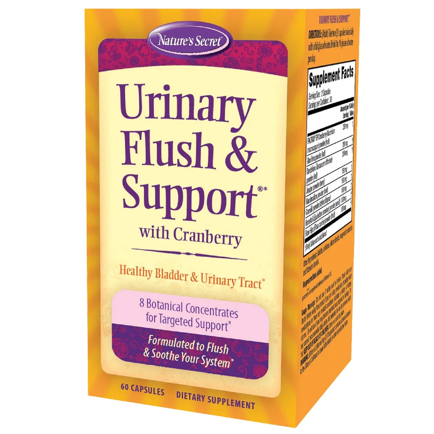 Nature's Secret Urinary Flush & Support with Cranberry – 8 Botanicals