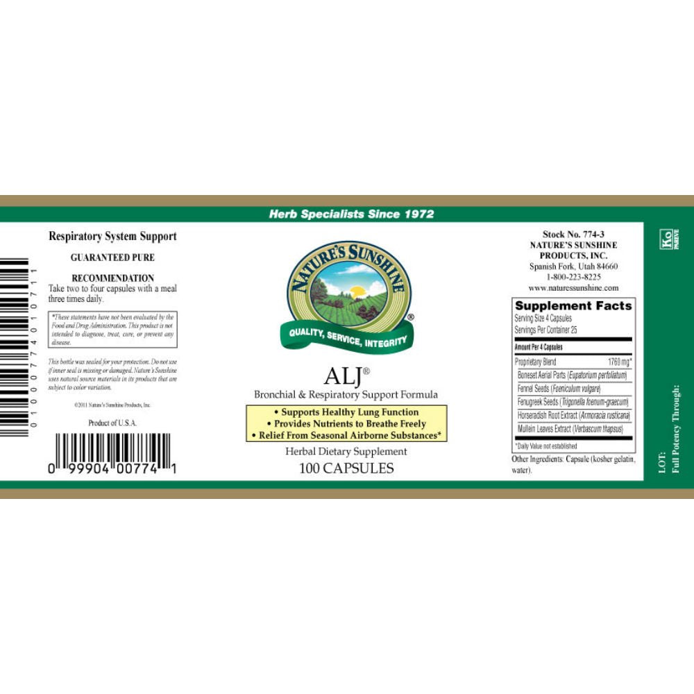 Nature's Sunshine ALJ 100 Capsules Pack of 2 | Immune Support & Respiratory Health