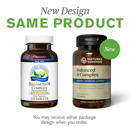 Nature's Sunshine Balanced B Complex - 120 Tablets | Vegetarian B Vitamins