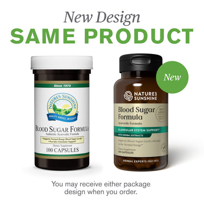 Nature's Sunshine Blood Sugar Formula, 100 caps | Herbal Blood Sugar Support