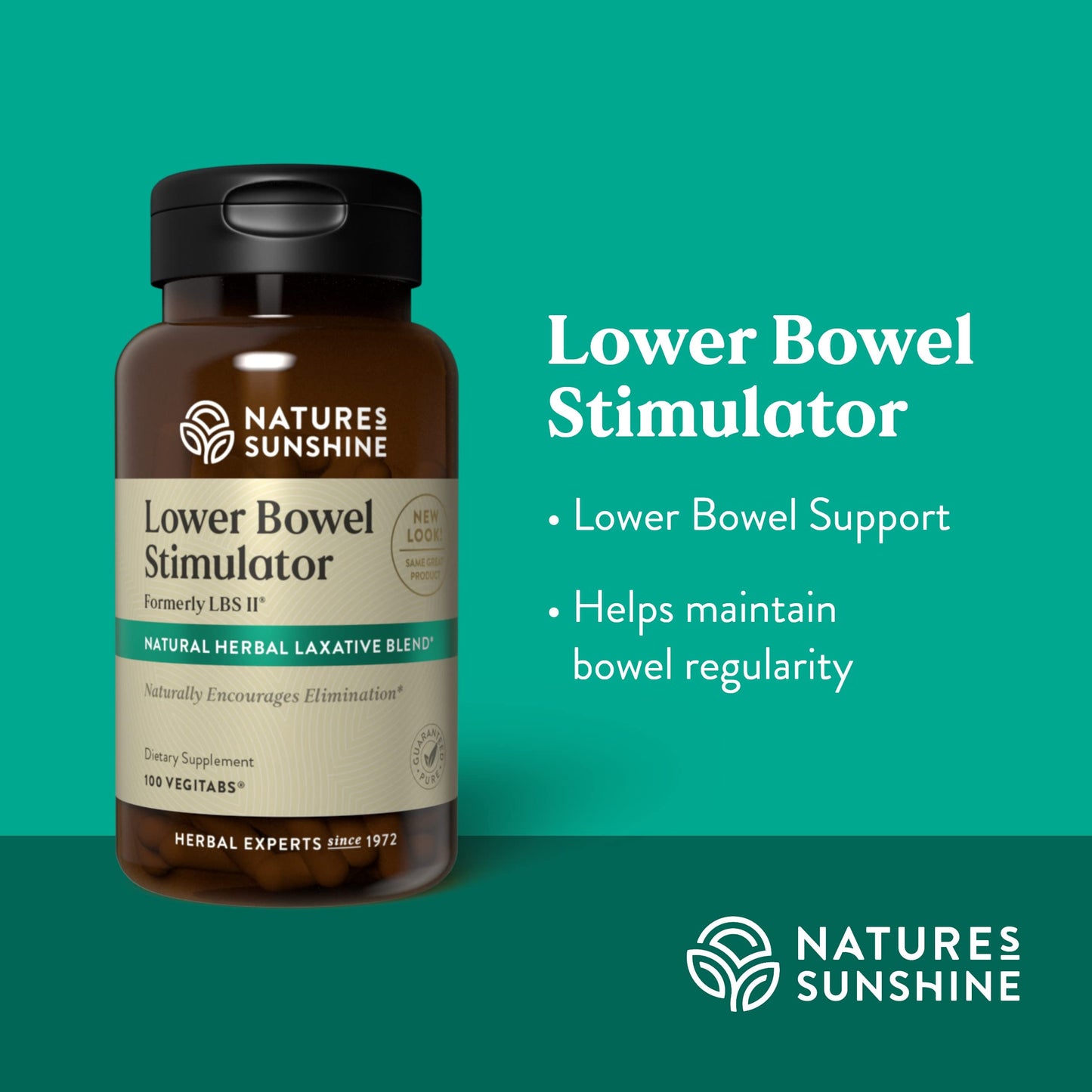 Nature's Sunshine Lower Bowel Stimulator - Gentle Herbal Support for Regularity | 25 Servings