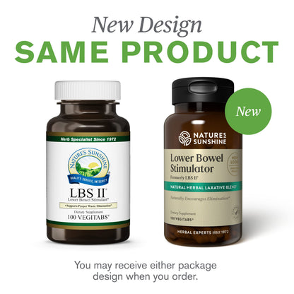 Nature's Sunshine Lower Bowel Stimulator - Gentle Herbal Support for Regularity | 25 Servings