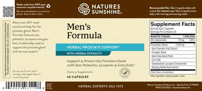 Nature's Sunshine Men's Formula with Lycopene (60 Capsules) – Supports Male Glandular Health