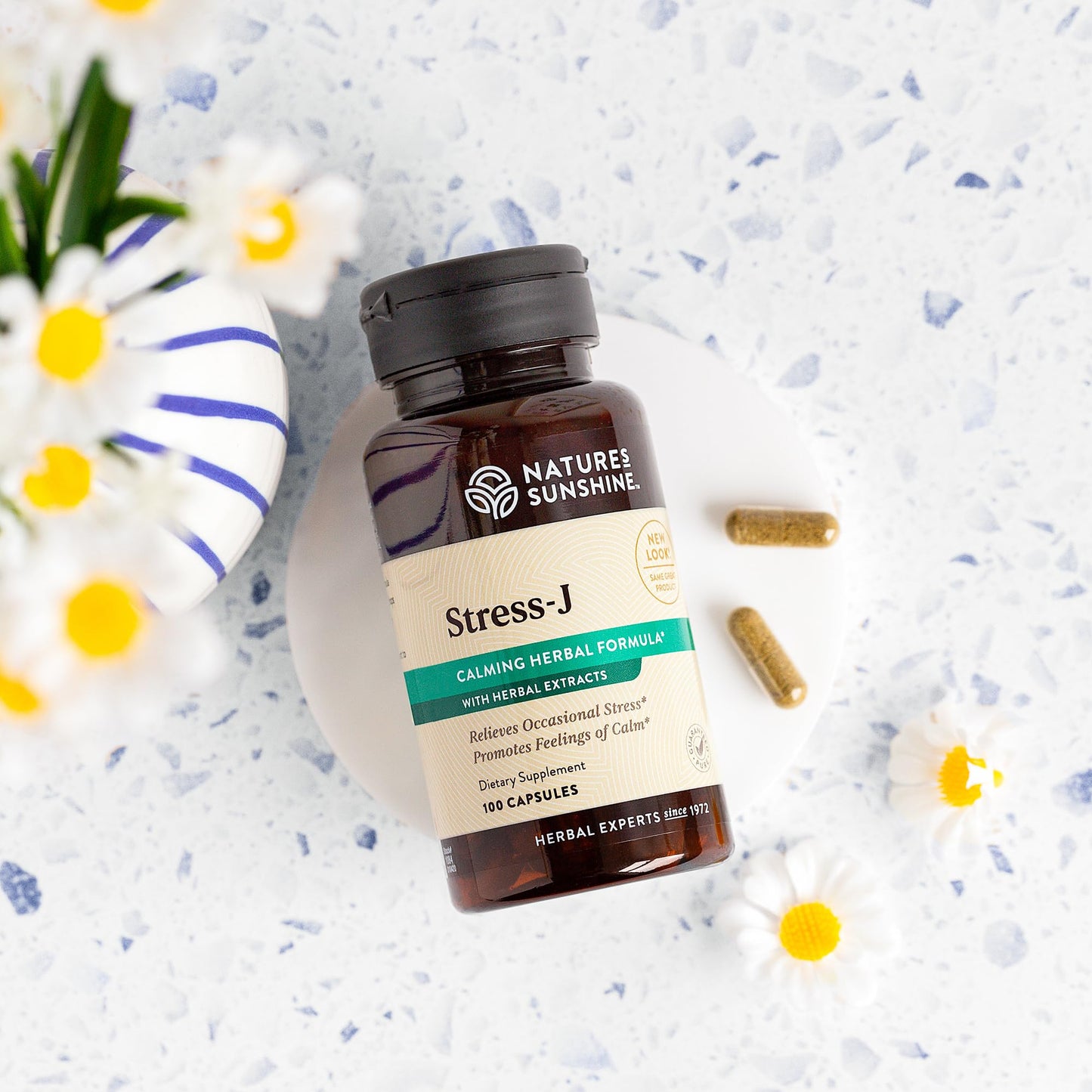 Nature's Sunshine Stress-J 100 Capsules | Nervous System Support & Stress Relief