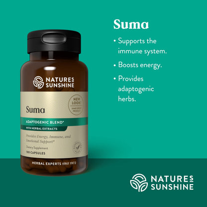 Nature's Sunshine Suma Combination, 100 Capsules | Immune Support & Energy with Six Adaptogenic Herbs