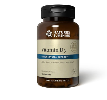 Nature's Sunshine Vitamin D3, 180 Tablets | Supports Bone Health, Overall Wellness, and May Improve Mood