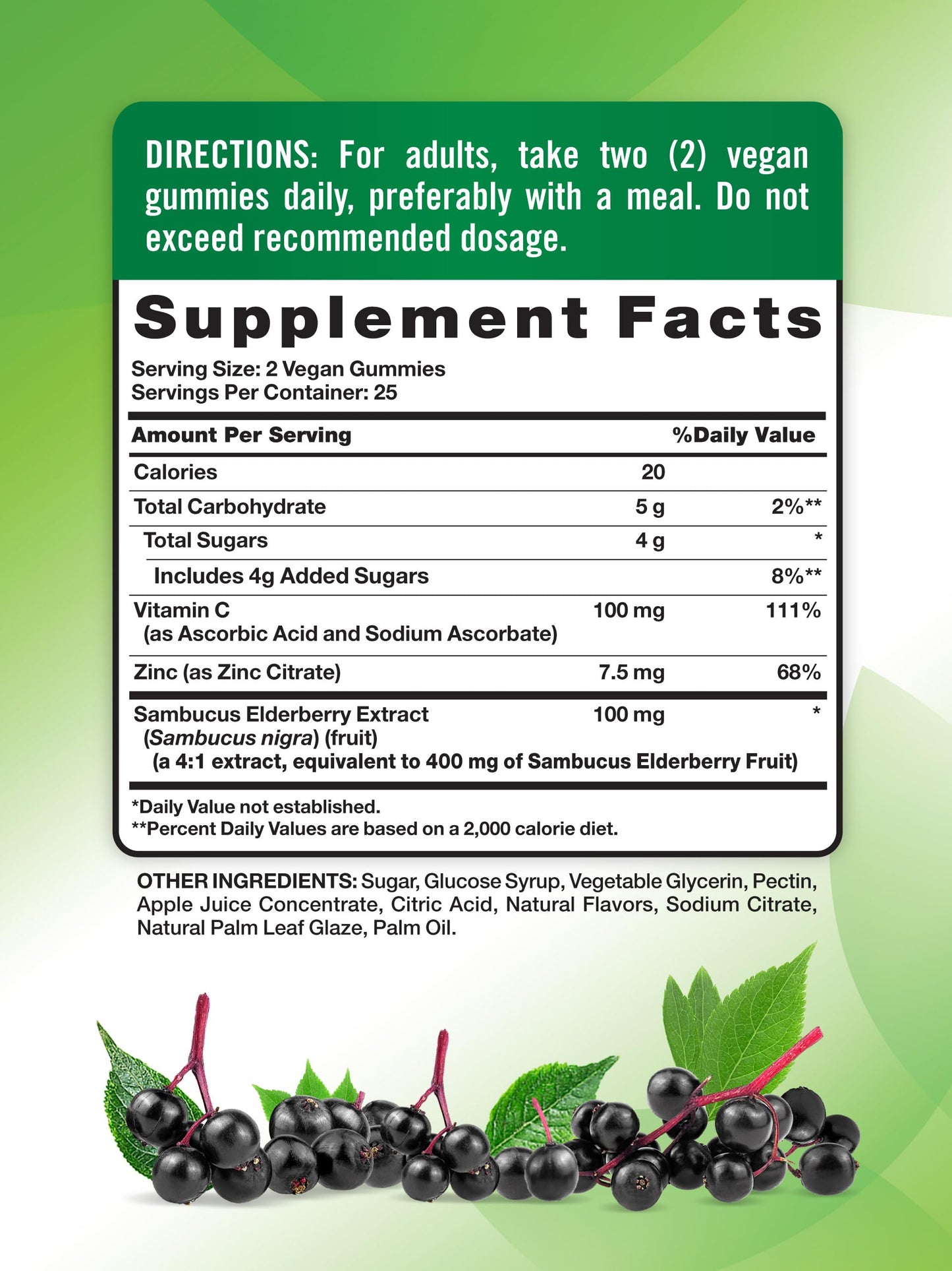 Nature's Truth Black Elderberry Gummies – Vegan, Gluten Free, Non-GMO | Vitamin C & Zinc