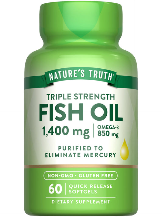 Nature's Truth Fish Oil – 1400mg per Serving, 60 Softgels